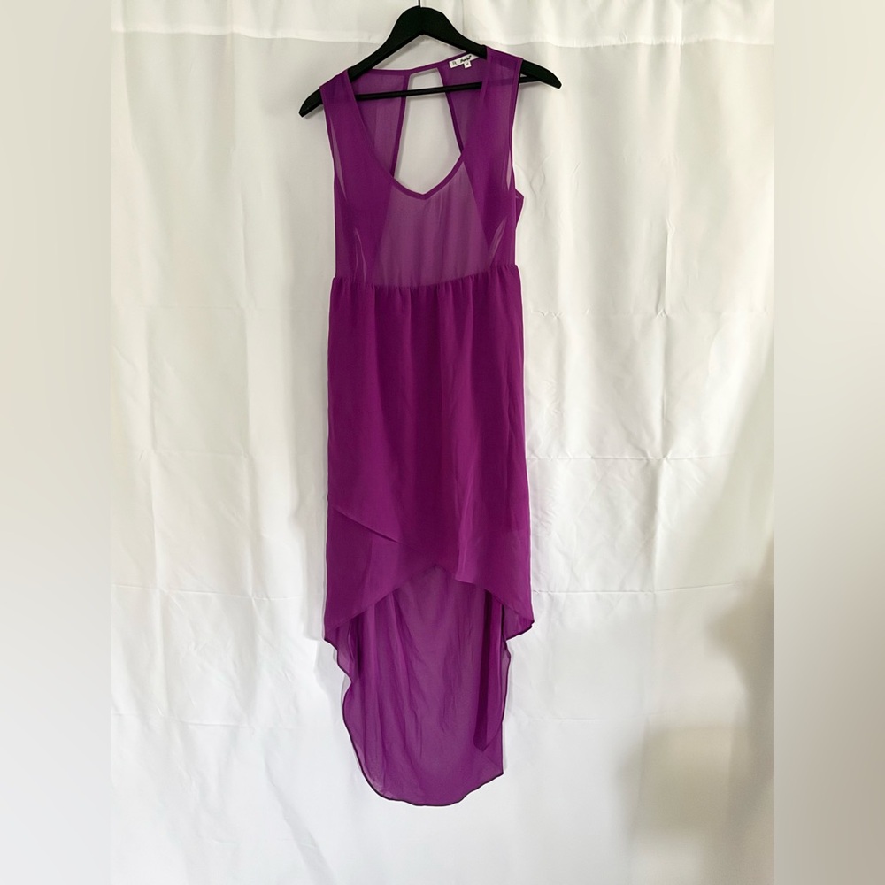 PAPAYA. Open back Pink high-low dress. Size M